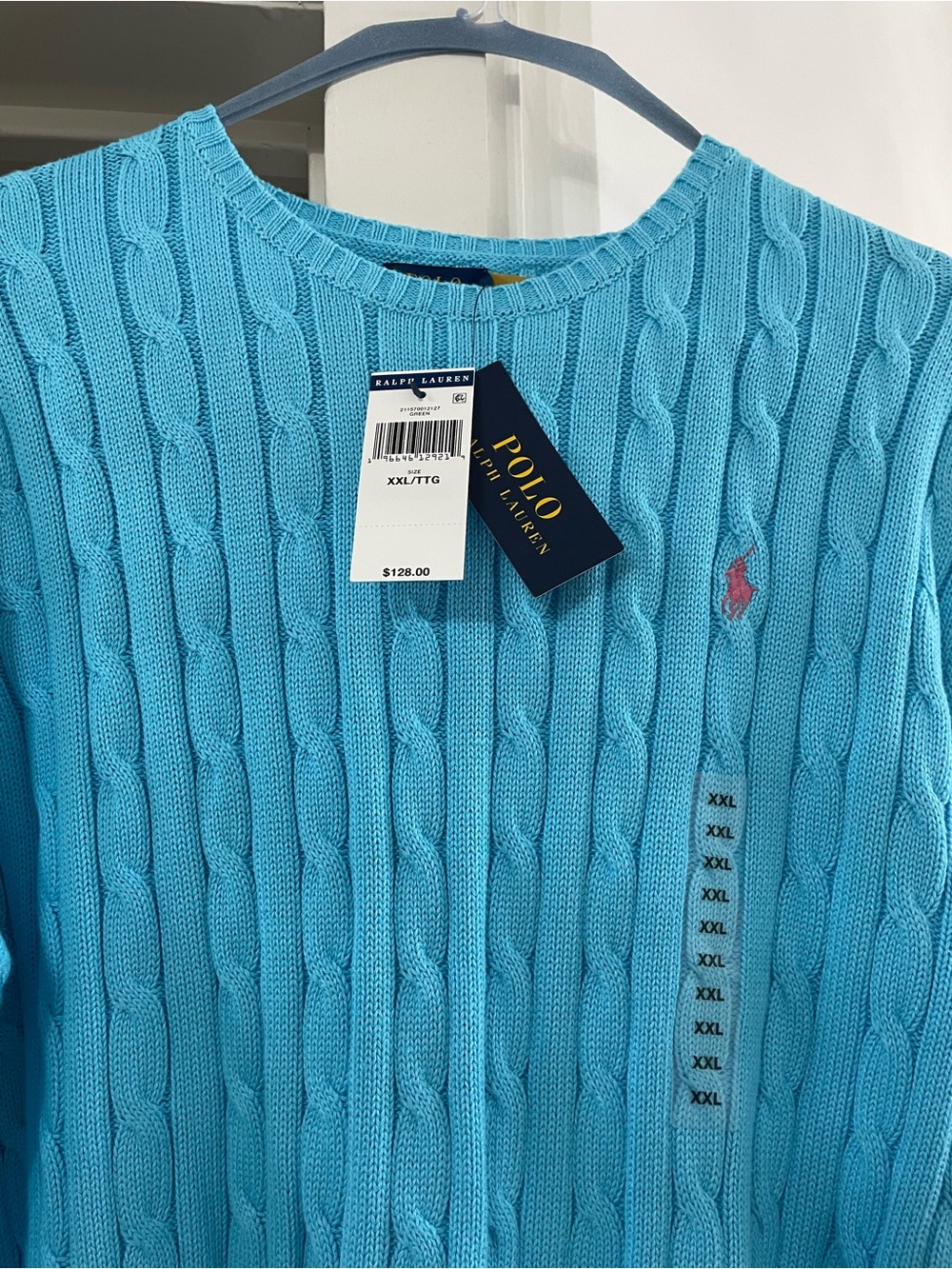 Polo Ralph Lauren Women Cable-Knit Sweater in Bright Turquoise